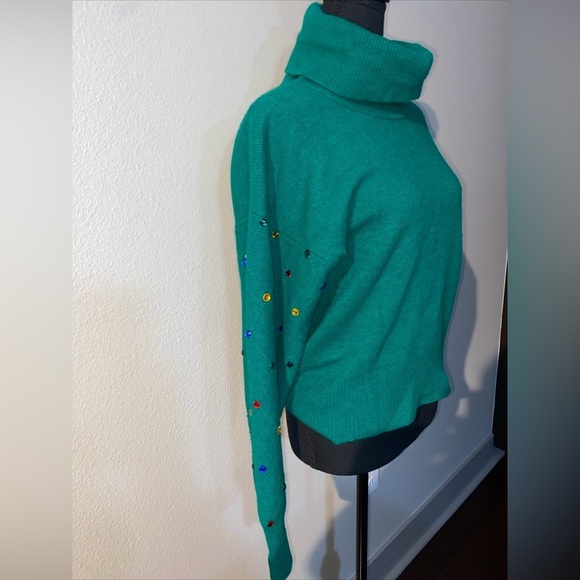 VINTAGE Richard and Company Sweater Womens M Wool Angora Turtleneck Geometric - Picture 5 of 10